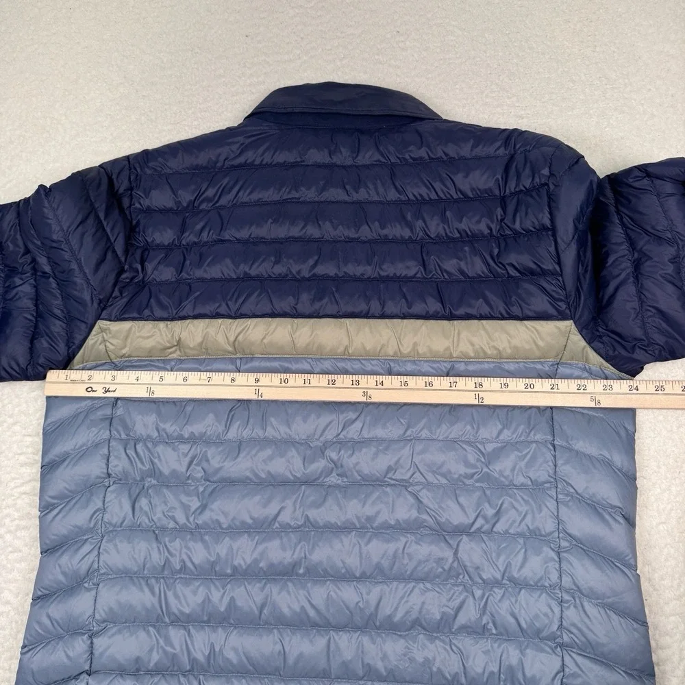 Marine Layer Mens Puffer Snap Front Over-Shirt Jacket Size Large Blue Colorblock